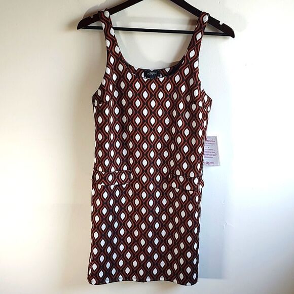 New With Tags Eclipse Size‎ XS Sleeveless Retro Print Jumper With Flap Pockets - Picture 6 of 12